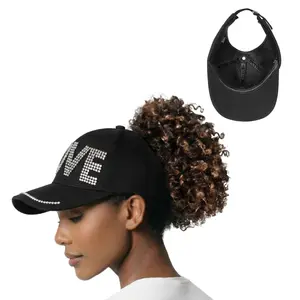 Arria Backless Baseball Cap - Satin Lined Ponytail Hat for Curly & Natural Hair - Adjustable Open Back Sun Hat for High Bun, Updos & Top Knots