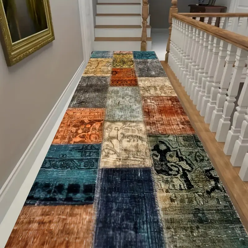 Water-Absorbent And Non-Slip Long Corridor Rug, Runner Rug, Washable And Foldable, Non-Slip Backing, Polyester Fiber, Long Mat Nordic Corridor Carpet, Suitable for Corridors, Porches, Kitchens, Laundry Rooms, Bedside Rugs in Bedrooms, Farmhouses