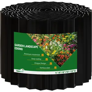 Corrugated Metal Garden Edging,6" x 40' Sturdy Lawn Edging Border,Landscape Edging Border for Lawn, Flower Bed,Garden and Yard