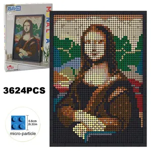 2025 Pixel Art 3624PCS World Famous Painting Mona Lisa Building Blocks Home Decoration Assemble Bricks Toys Gifts For Kids Adult