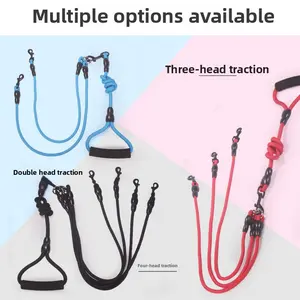 Detachable multi-head leash for one or two or three pets, pet supplies, double-headed dog leash, dog chain, dog traction rope