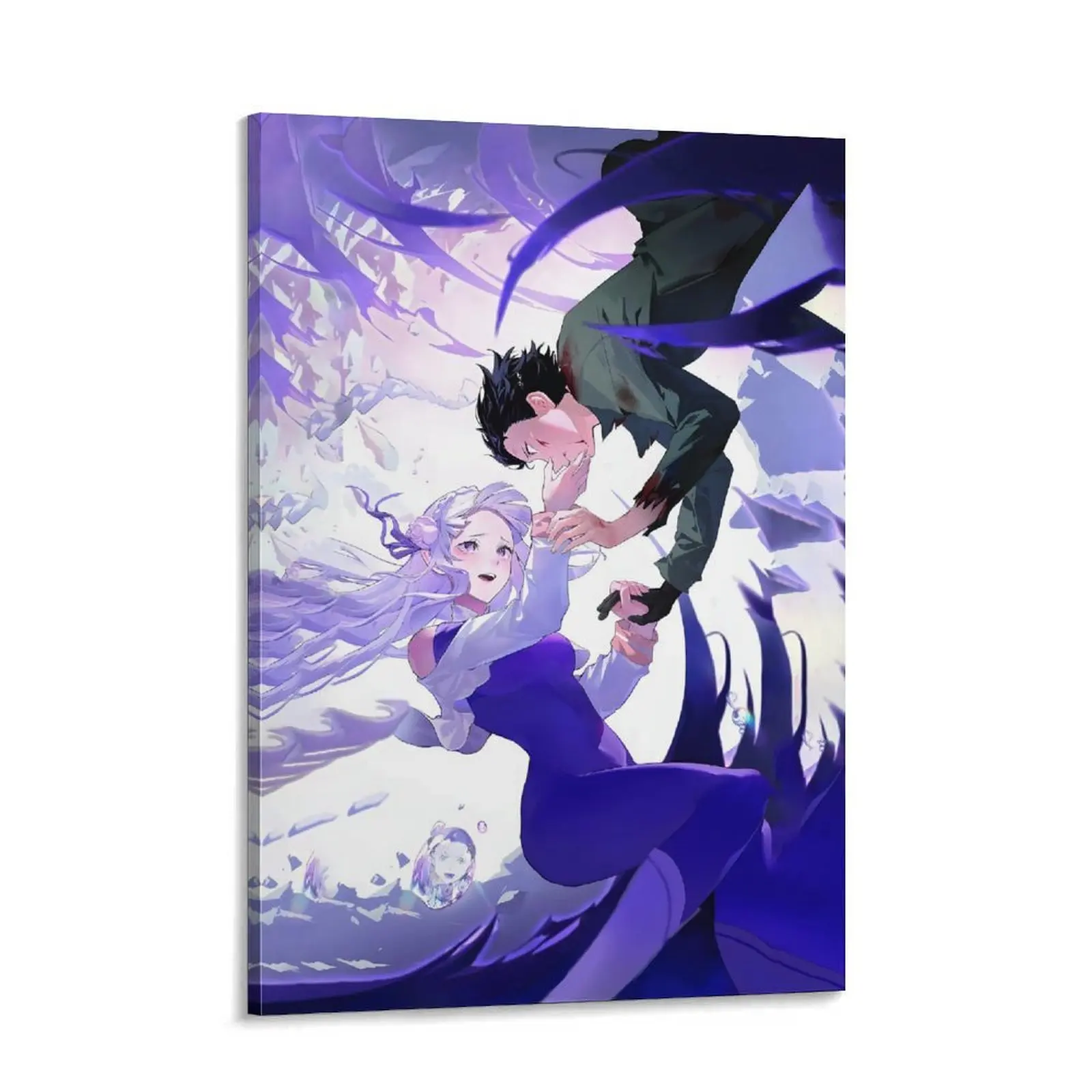Anime Re:Zero Starting Life in Another World Canvas Wall Art | Emilia & Subaru | Perfect Gift for Anime Fans