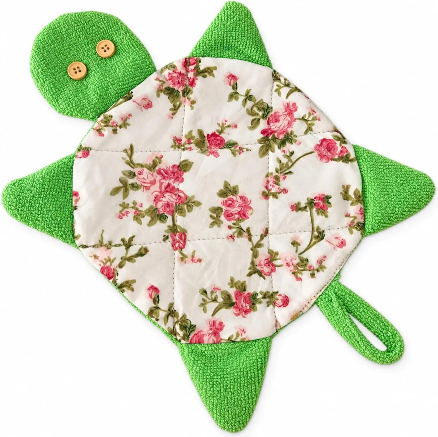 Floor Turtle Foot Mop, Washable Spill Towel, Green, 1 Pack