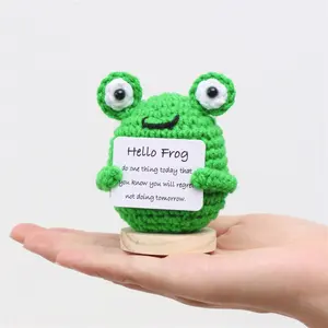 Cute Knitted Doll Ornament, Perfect Desk Decoration, Includes Inspirational Card, Small Gift for Friends and Family