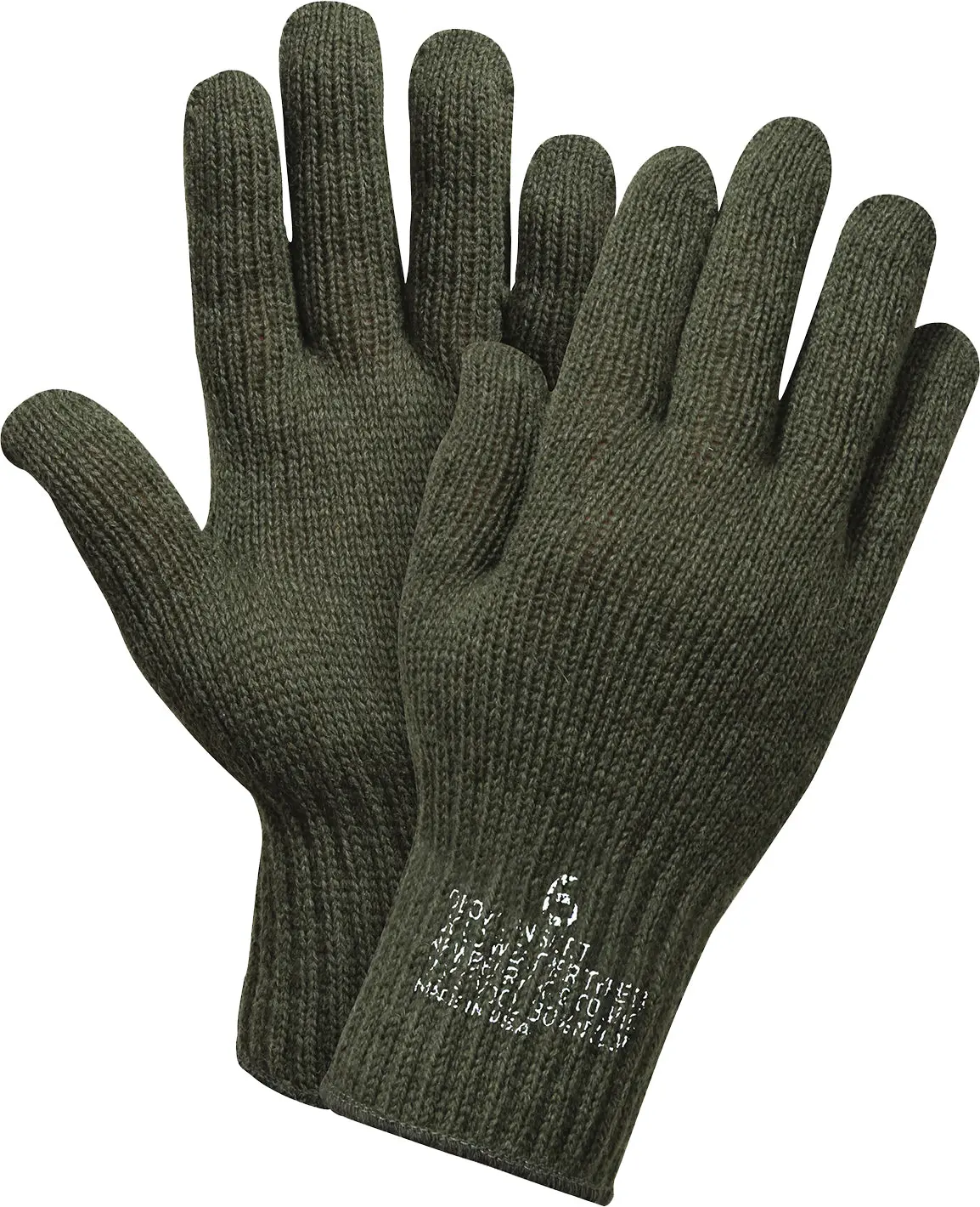 Genuine GI Quality Wool Nylon Material Work Safety Glove Liners, 70% Wool-30% Nylon Breathable Glove Inserts, USA Made Olive Drab
