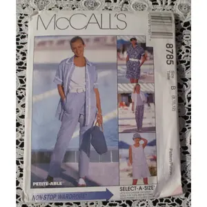 McCall's 8785 Misses Shirt, Top, Pull On Pants & Shorts Pattern Size 8-12 NEW