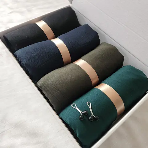 Women's Plain Jersey Hijab Set, Elegant Hijab Wrap, Breathable & Elegant Design, Suitable for Fall/winter Occasions, Includes Scarf Clips