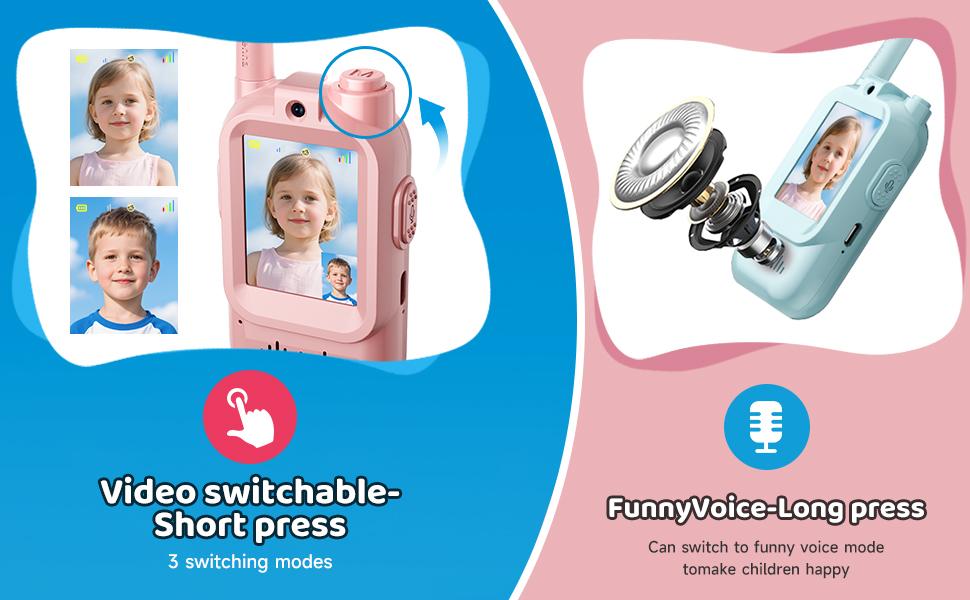 ZealSound Rechargable 2-Pack Kids Video Walkie Talkies Toys with Camera- 3-5H Playtime, 500-1500ft Range, Clear Sound&4 Voice Changers, Volume Adjustable Perfect Gift for 3-12, Great for Outdoor Play & Indoor Fun, Holiday & Birthday & Christmas Presents ZealSound Rechargable 2-Pack Kids Video Walkie Talkies Toys with Camera- 3-5H Playtime, 500-1500ft Range, Clear Sound&4 Voice Changers, Volume Adjustable Perfect Gift for 3-12, Great for Outdoor Play & Indoor Fun, Holiday & Birthday & Christmas Presents