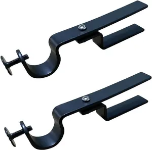 NoNo Bracket Mini - No Drill Curtain Rod Bracket Attachment for Mini Blinds (Black)
