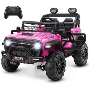 Hikole 24V Ride on Car with Remote Control, 2 Seater Electric Car for Kids w/20 Inch Wide Seat, 4x100W Motor, LED Headlight & Music Player, Power Car Wheels Ride on Toys for Boys Girls volume control kid electric vehicle