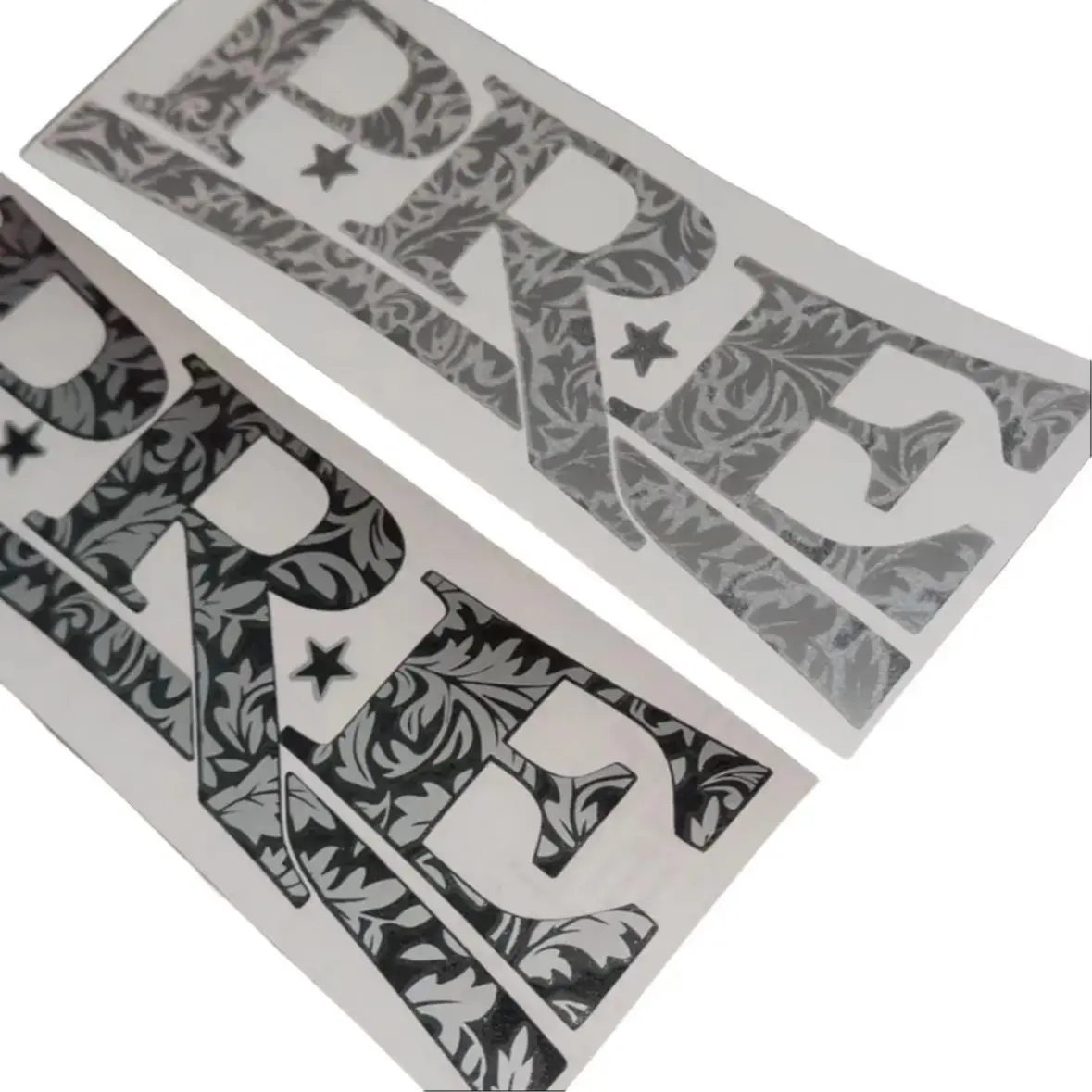 P*R*E Paper Route Empire Reflective Vinyl Stickers, Black and White Glueless Easy-Apply Decorative Weather-Resistant Durable Car Exterior Decals for Trucks, Cars