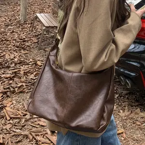 【Local Delivery】Maxoner Crossbody Bag for Women, Interior Pockets Messenger Bag PU Leather Adjustable Strap Zipper Hobo Bag for Travel Work