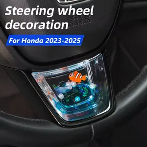 [Decorative Trim] Dynamic Decorative Trim for Honda Car Series Steering Wheel |   Compatible with Accord 11 (2023-2025), Civic (2022-2023), CR-V (2023-2024), Hiroshi (2023-2025), HR-V (2023-2024), Odyssey (2022-2024), Elisen (2022-2024), And Integra (2022