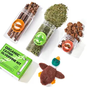 Potaroma Natural Catnip Silvervine Gall Fruit Cat Toys Set with Plush Shell, Organic Kitten Toys for Relaxing and Teething, Interactive Cat Kicker Toys Cat Treats (2.2" Dia Tubes)