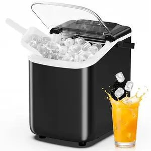 11-Inch Countertop Ice Maker, Portable Ice Machine with Handle, 26Lbs/Day, 9 Bullet Cubes in 6-8 Mins, Self-Cleaning & Quiet (<40dB) for Home Kitchen Office Outdoor