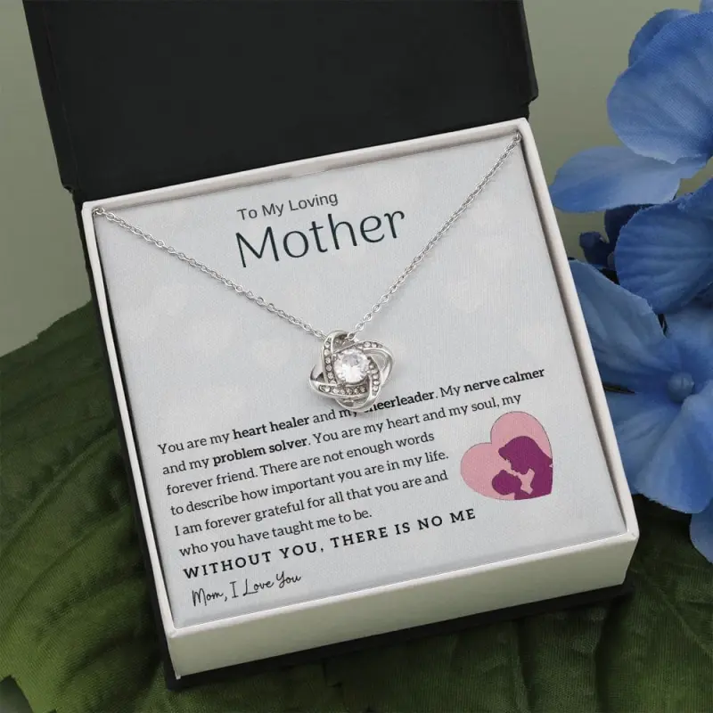 Jewelry To My Loving Mother - You are my heart healer, Love Knot, Son to mom gift, Gift for mom, Message Card for Mom, Mother's Day, Christmas Birthday Gift, Mom gift from Son