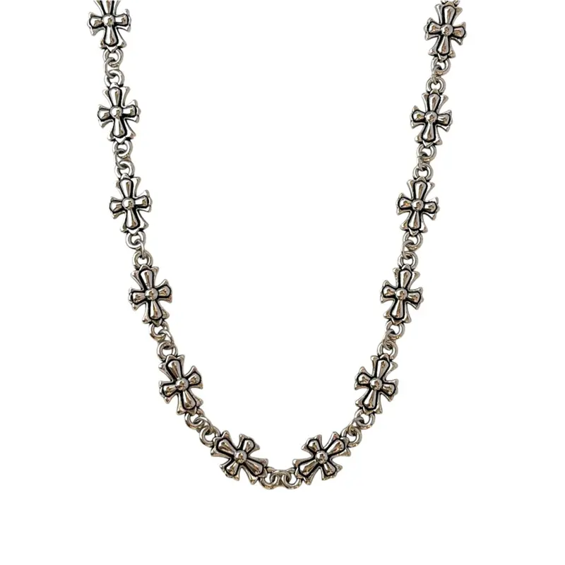 Cross Link Chain Necklace for Men Women Punk Hip Hop Streetwear Unisex Necklace