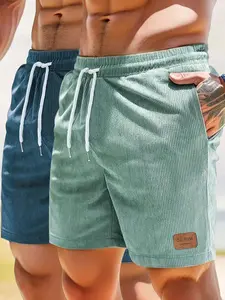 Men's Regular Fit Solid Drawstring Waist Shorts, Casual Pocket Shorts, Casual Comfy Shorts for Outdoor Daily Wear, Men's Bottoms for Summer