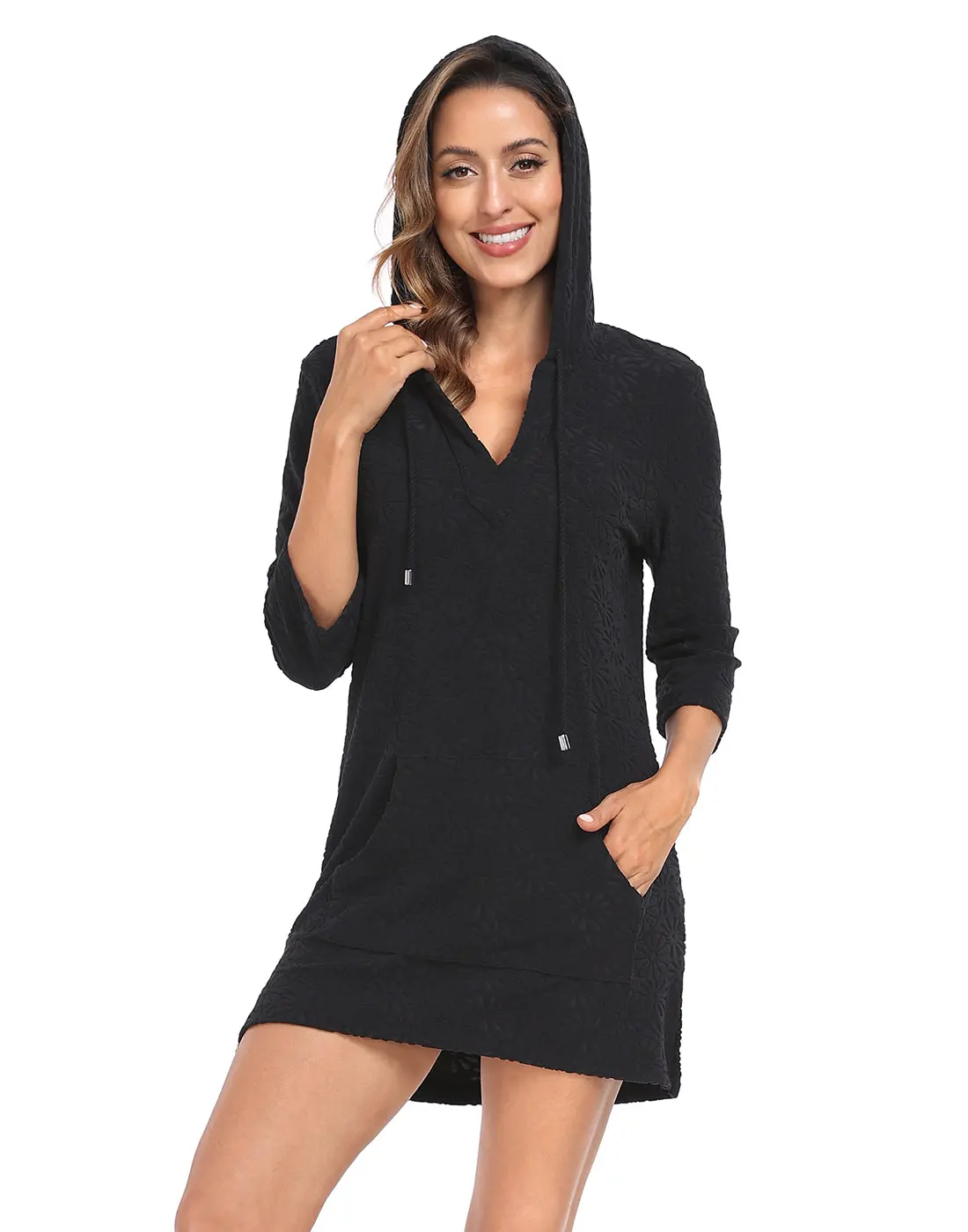 HDE Women's Terry Cloth Beach Cover Up Tunic Dress Swimsuit Coverup with  Hood - TikTok Shop