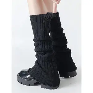 1 Pair Black/2 Pairs Black&White Fashionable Women's Leg Wammer With Ruffle,Slouch Socks For Fall And Winter, Gift