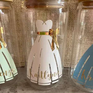 Custom wedding dress glass coffee cup