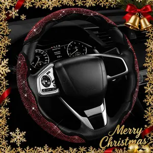 2026 new high-end Diamond Bling Car Steering Wheel Cover with Crystal Rhinestones 3PCS Segmented Protector Universal for 99% Cars Women Christmas Gift Holiday Gift stretch fit colorful rhinestone auto elastic protector land diamond bling car Breathable