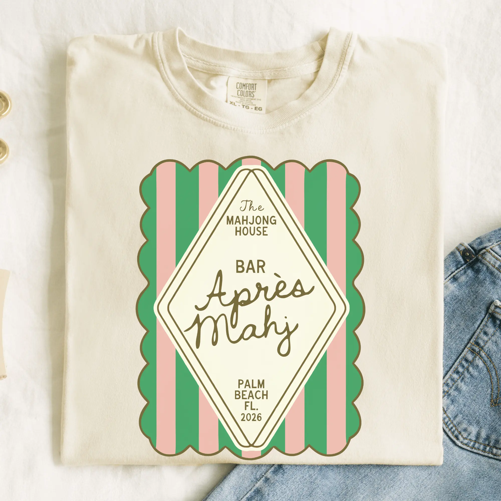 Apres Mahj Palm Beach Tee | Preppy Mahjong Hostess Gift