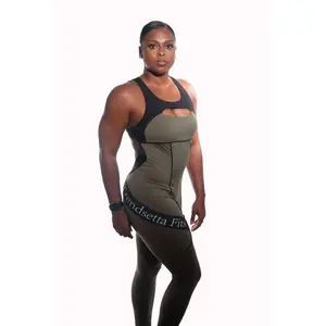 Army Green Backless Bodysuit