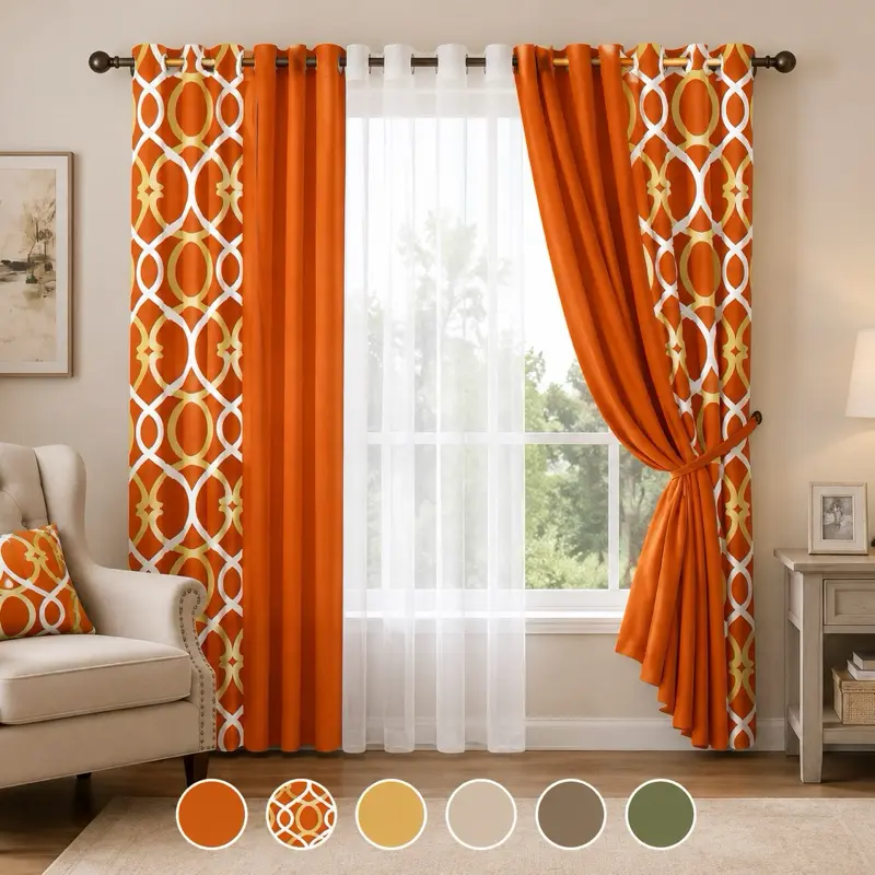 Grande Diva 9pcs luxury window  curtains set