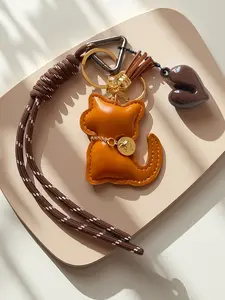 Cat Keychain Pendant, Fashion PU Bag Charm Accessory, Elegant Pet Lover Gift, Perfect for Cat Lovers & Stylish Bags, Cute Keychain, Trendy Cute Keychain