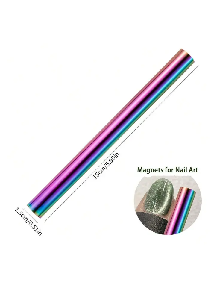 Nail Magnet Tool, Super Long Double Head Nail Magnet  Magnet Stick 3D Magnetic Cat Eye  Nail Polish Art, DIY 3D Magnetic, Salon, Studio Or Home Manicure Stainless