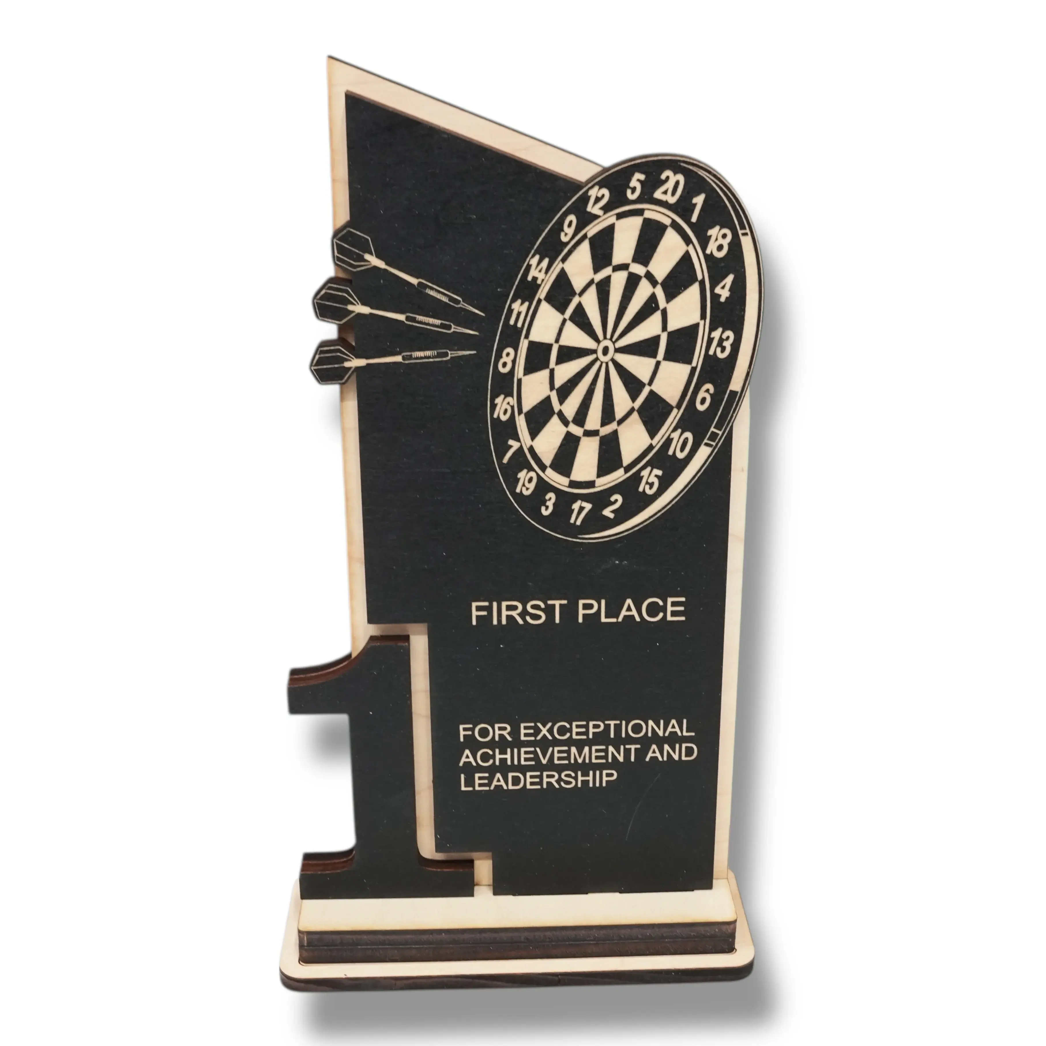 Trophy Award - CUSTOM - Darts - 1st 2nd 3rd Place - 9x5 Inches