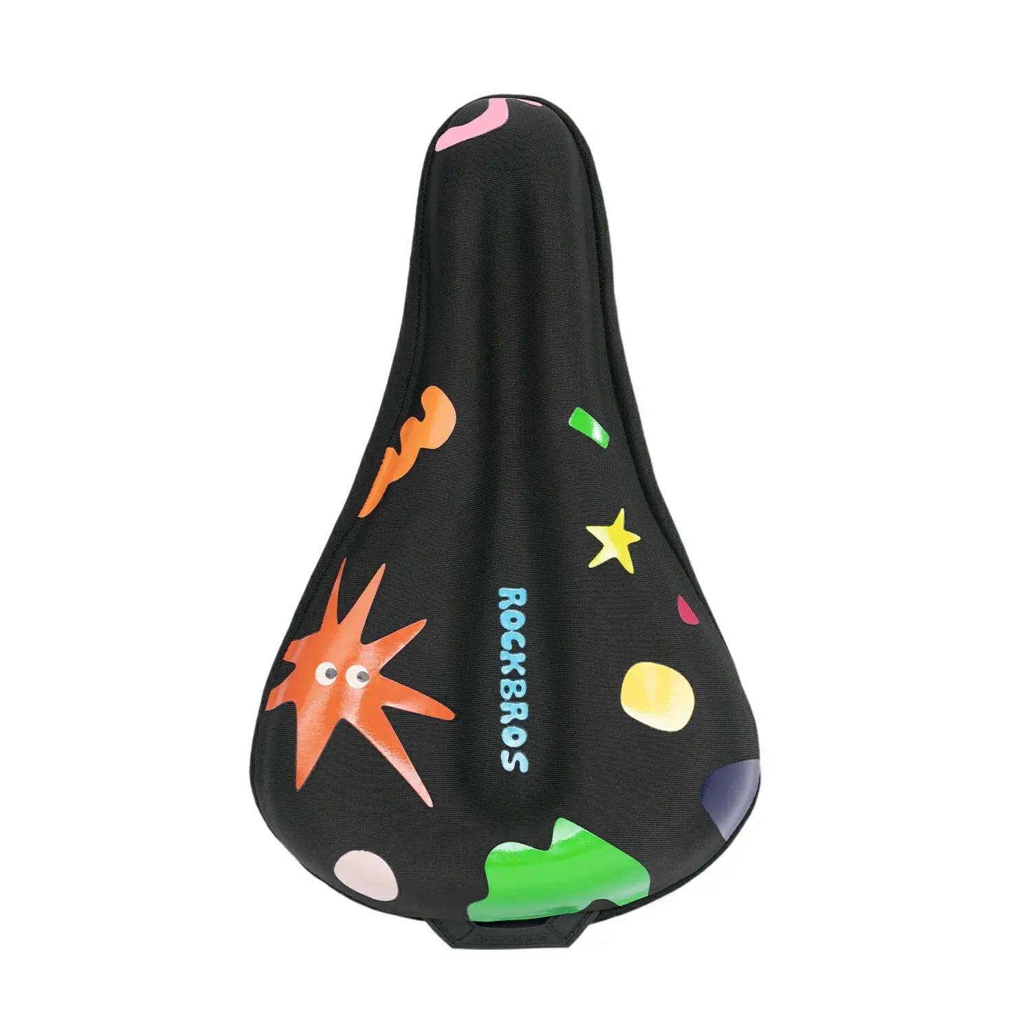 ROCKBROS Kids' Lycra Bike Saddle Cover, Ergonomic Gel & Memory Foam Padded Cushion with Non-Slip, Shock-Absorbing Design for Cycling, Bike Accessory, Standard Fit, Bicycle Seat Cushion, Kids Biking