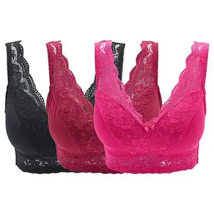 Rhonda Shear 3-pack Classic Pin-Up Bra with Lace Detail