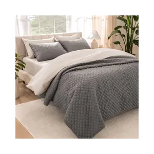 Coverlet Set - Twin/Twin Extra Long - Lightweight Bed Decor - Comforter Alternative - All-Season Quilted Bedspread (Twin/Twin XL, Grey)
