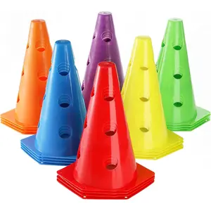 24 Pack Plastic Agility Cones, 9 Inch Soccer Cones  Agility Field Marker Plastic Traffic Cone for , Football Basketball Drills, Traffic, Activity, Party, Indoor Outdoor