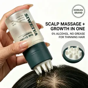 Korean Hair Growth Scalp Serum with Built-in Massager Peptide Complex for Thinning Hair 100ml Plant-Based Bio-Active Care for Fuller Strands & Soothing Scalp Daily Haircare Product