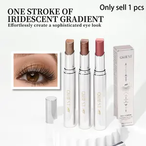 Three-Color Eyeshadow Stick, One Stroke Micro-Shimmer Korean Style, Long-Lasting Color, Perfect for Beginners, Easy Lazy Makeup, Glitter Shimmer Eyeshadow