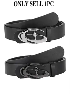 Unisex Y2K Fashion Belt, Punk Street Style, Trendy Versatile Alloy Star Buckle, Unique Design Belt, Perfect for Mother's Day
