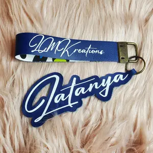 Faux leather keychains w/ name