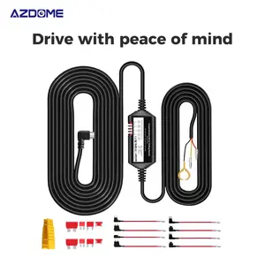 AZDOME 3-Lead ACC Hardwire Kit Type-C USB Port for M550 M01Pro PG17 GS63HPro DashCam, 12ft with Fuse Kit, Dash Camera 24H Parking Monitor, Convert 12V-24V to Output 5V/2.5A Max, Low Voltage Protection