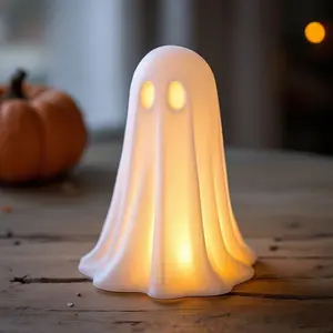 Cute Ghost LED Tealight Holder Minimalist Halloween Decor