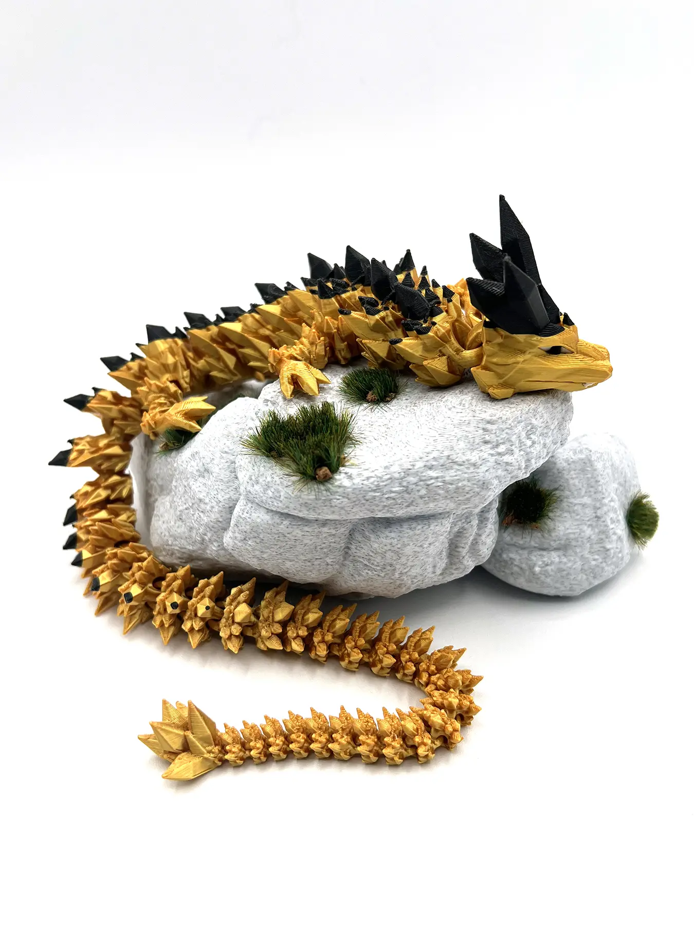 OCDcustoms Medium Crystal Dragon - Black & Gold Silk Cinderwing Authorized Seller