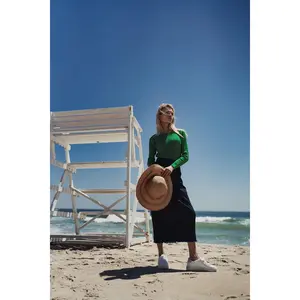 Knit Cable Sweater-Kelly Green