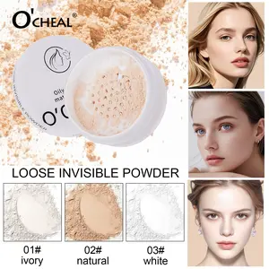 3 Color Setting Powder Loose Powder Honey Powder Makeup Powder, Oil Control Waterproof Sweatproof Brightening Invisible Pores Long-Lasting Finishing Powder