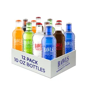 BAWLS Guarana Variety Pack, Guarana Fueled Soda for Energy, High Energy Caffeinated Drink, 10oz 12 Pack Glass Bottle Variety Pack