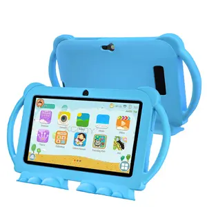 Bestselling 7-Inch Touchscreen Android Tablet, Smart Apps, Parental Control, Education Entertainment, WiFi Bluetooth-compatible, Dual Cameras, Silicone Case, Gift Idea, Blue/