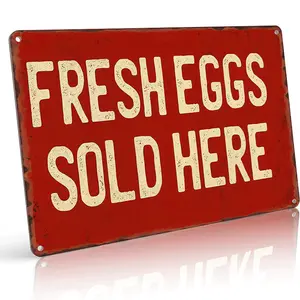 Fresh Eggs Sold Here 8x12 Aluminum Sign for Chicken Coop Farm Stands & Kitchens Rust Proof Vintage Farm Stand Decorative Plaque Farmhouse Rustic Design Hanging
