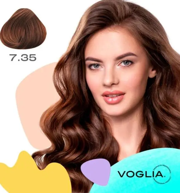 Voglia Hair Color 7.35 Medium Golden Mahogany Blonde Hair Dye