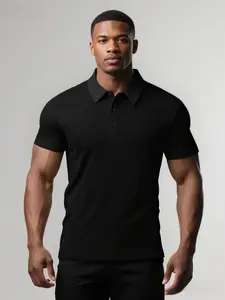 For summer, men’s short-sleeve polo shirts are the ultimate rugged warrior attire—comfortable, breathable, and they showcase muscle lines that seem fused to the body. One men’s polo shirt delivers broad shoulders and a narrow waist in a golden ratio, avai